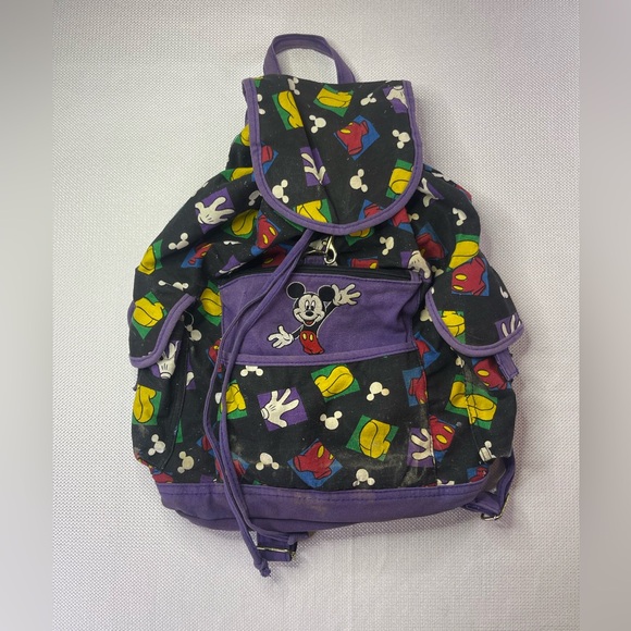 Vintage Mickey Mouse backpack napsack Mickey Unlimited 90s A - Picture 1 of 9